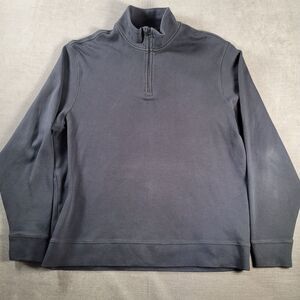 Vinyard Vines Mock Neck 1/4 Zip Long Sleeve Black Pull Over Sweater Mens Size Lg